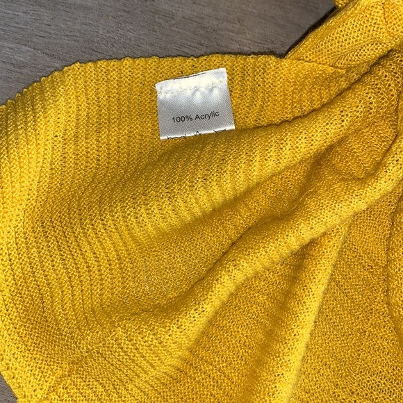 Mustard Yellow Ribbed Scarf - Picture 6 of 7
